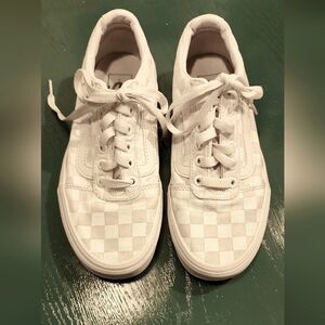 3/$25-Womens VANS White and Gray checkered